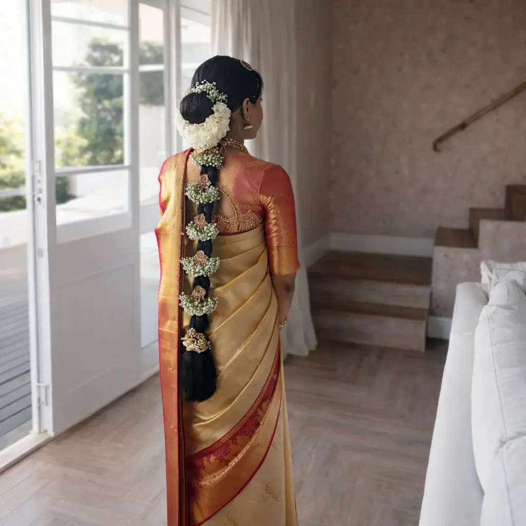 Beautiful Indian bride in traditional bridal attire with jewelry